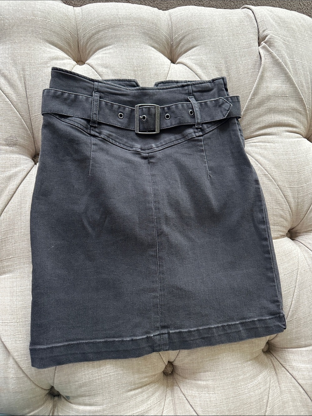Free People Black High-Rise Belted Mini Skirt